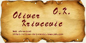 Oliver Krivčević vizit kartica